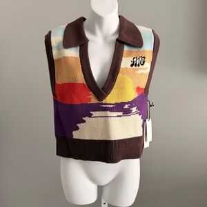 HONOR THE GIFT Cutie Knit Abstract Sweater Vest Sz M NWT $130!!